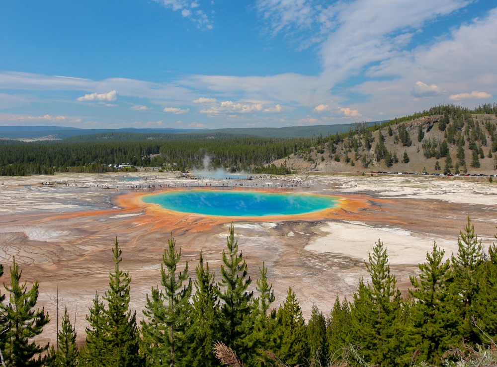 Grand Prismatic Overlook at Yellowstone National Park
