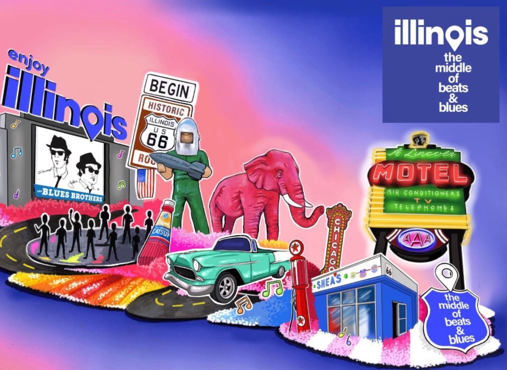 12.28.23 ILME Enjoy Illinois Middle of Everything Rose Parade Float Rendering