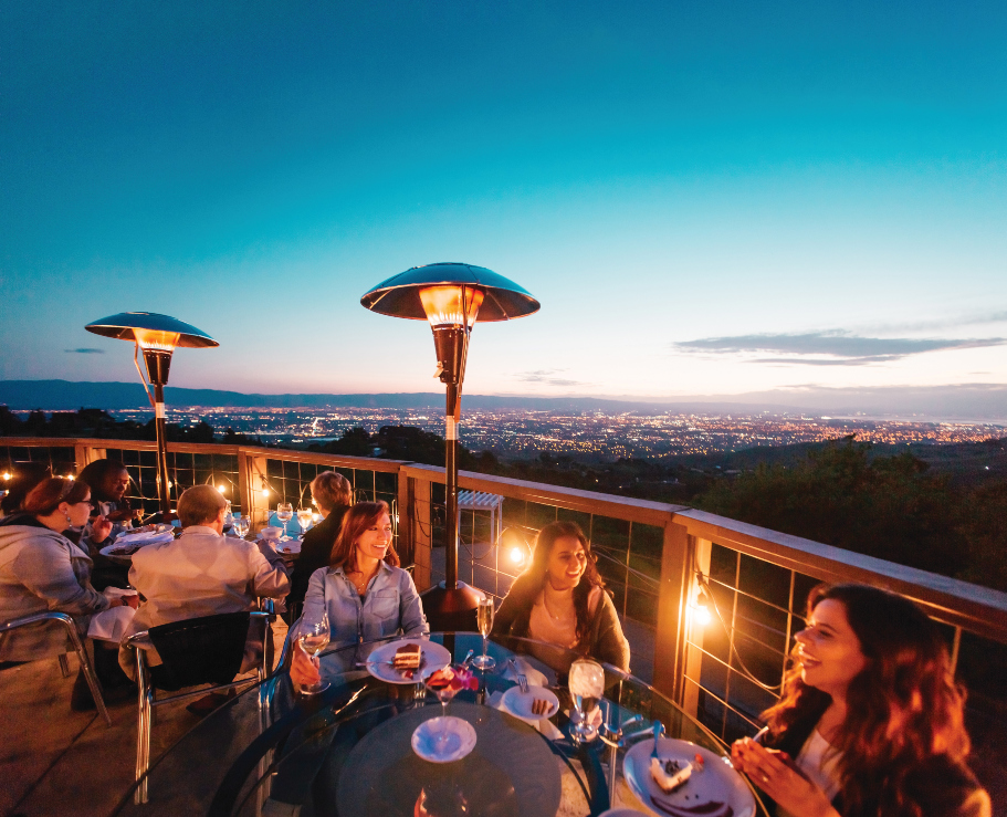 Aerial view of downtown San Jose from The GrandView restaurant