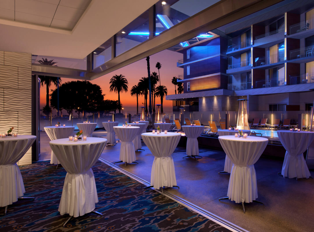 Event space at Shore Hotel in Santa Monica, California