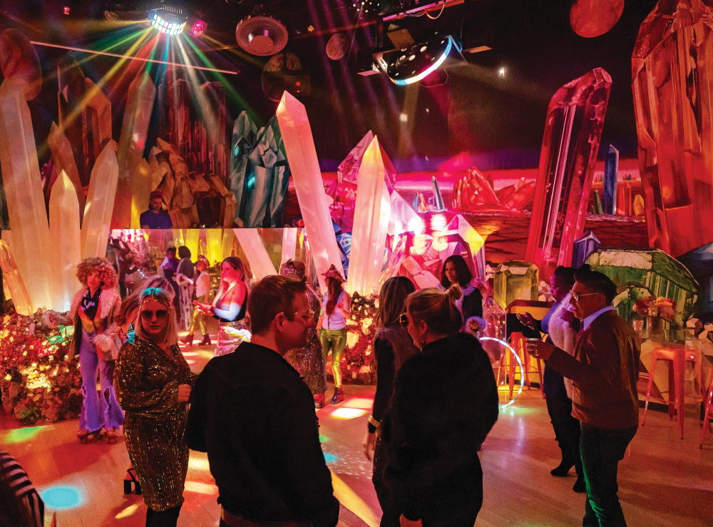 Disco dance party at Copper Palace in Aspen during Luxury Ski Week