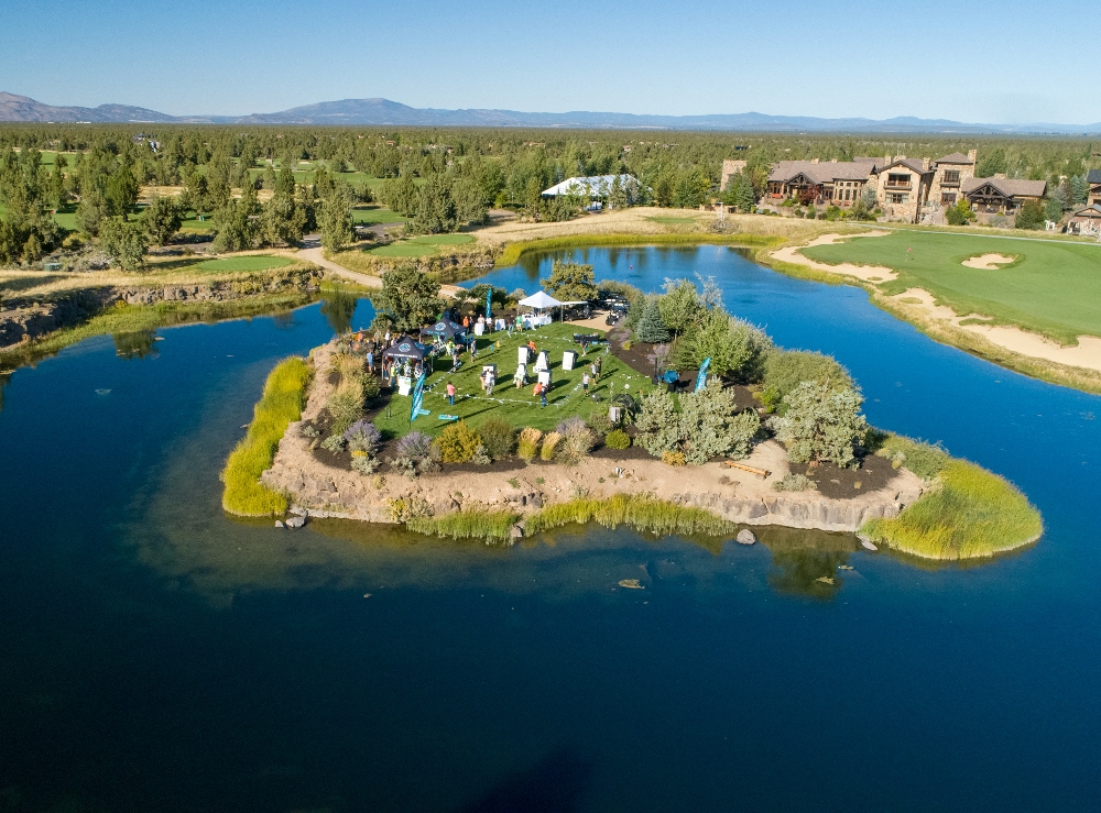 Aerial view of Spirit Island at Juniper Preserve. August 16, 2024