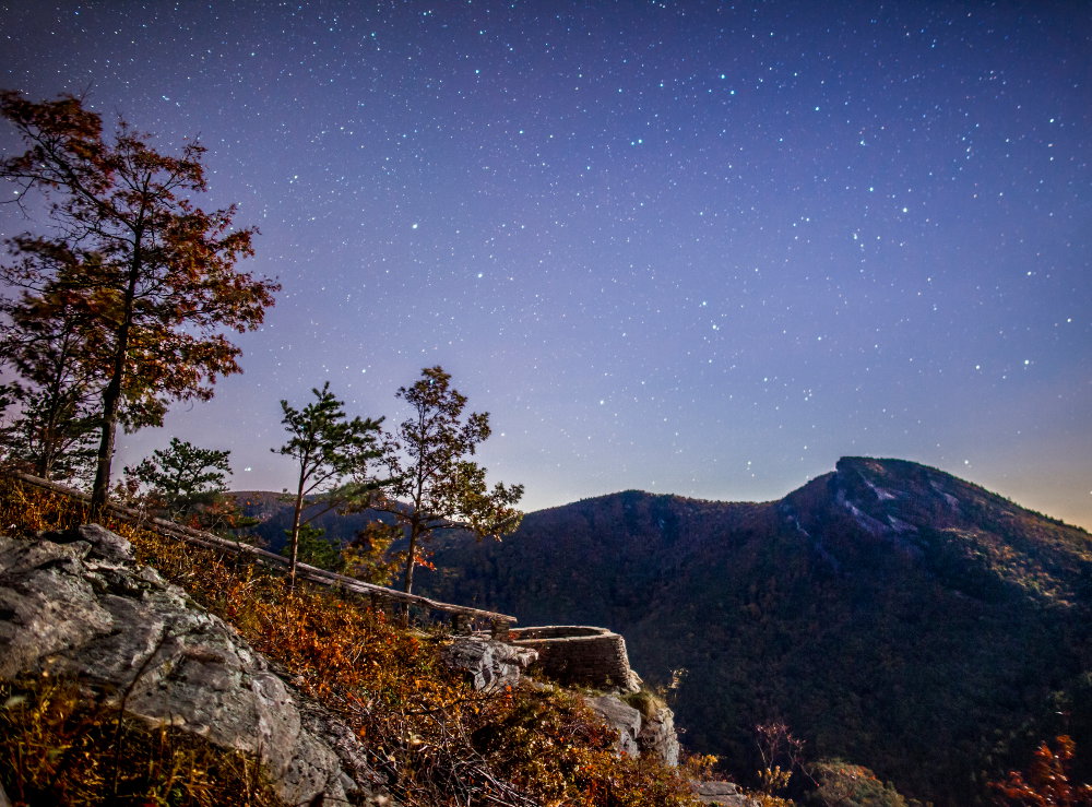 The mystery-shrouded Brown Mountain lights surrounding Brown Mountain in the Pisgah National Forest