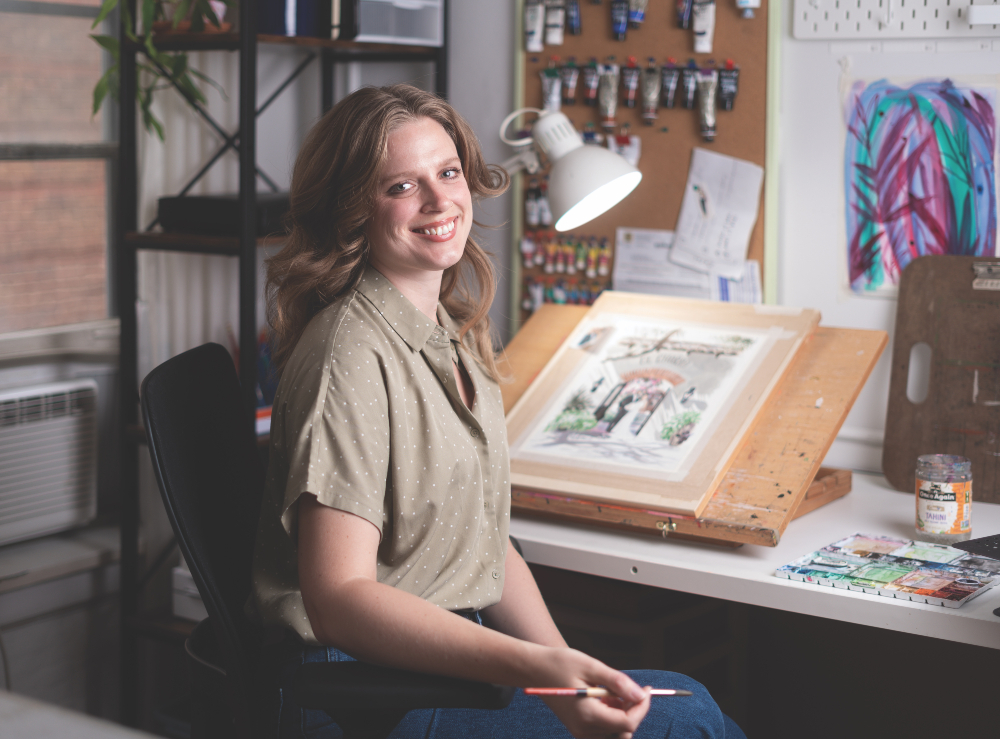 Sketch artist Claire Ward