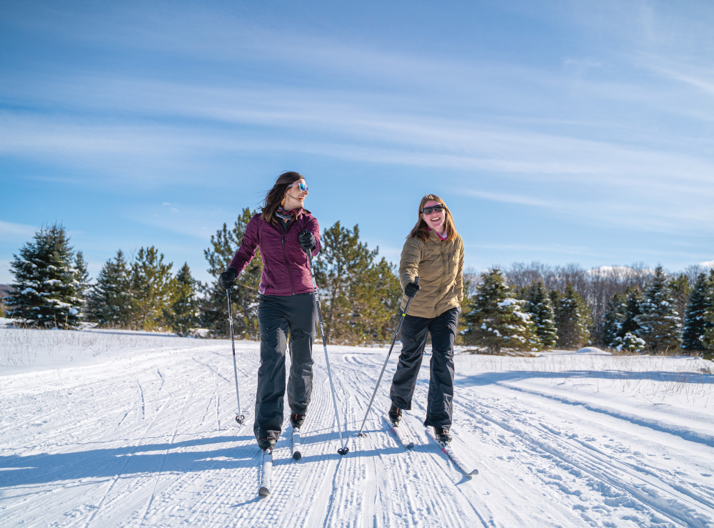 Cross-country skiing is a winter activity at Boyne Mountain Resort in Boyne Falls.