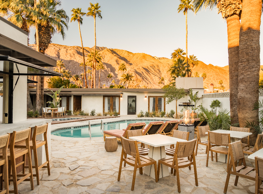 Flexible event space is located next to the Terra Palm Springs courtyard and swimming pool