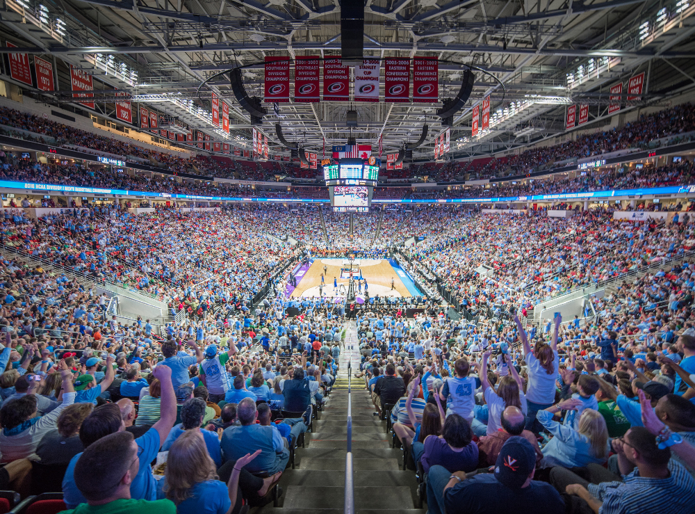 NCAA basketball game at Lenovo Center