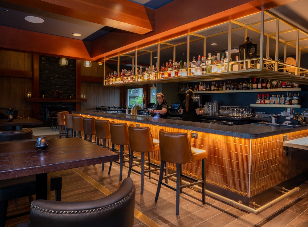 Indoor bar seating at The Restaurant & Terrace Bar. April 16, 2025