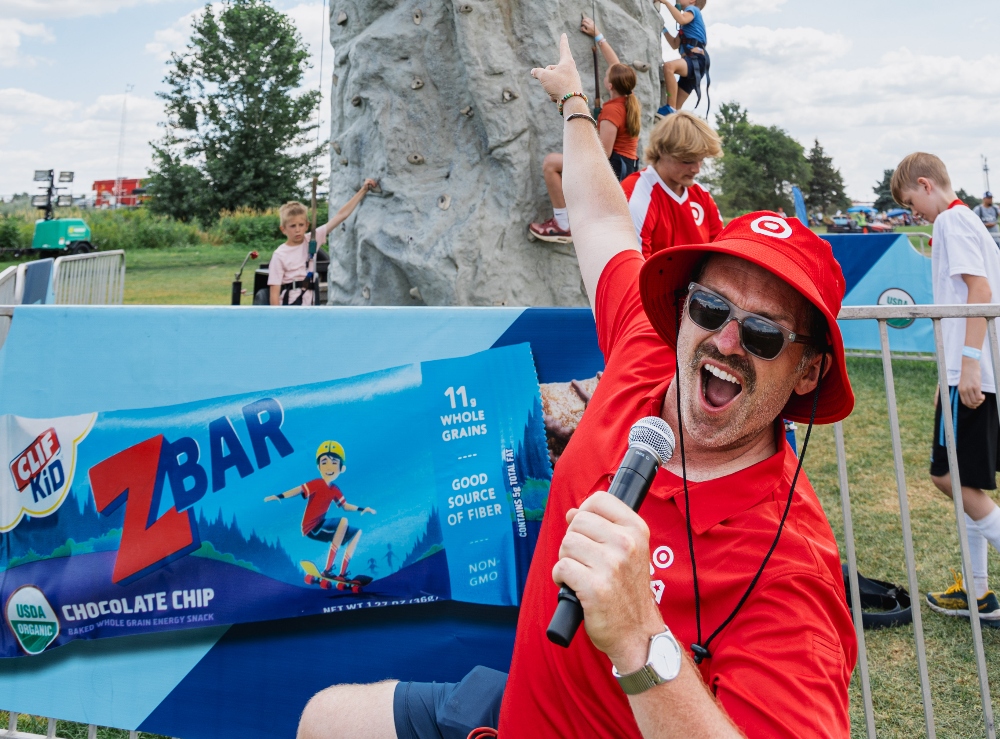 Branded rock-climbing activation at the 2024 Target USA Cup soccer tournament at the National Sports Center in Blaine, Minnesota. October 21, 2025