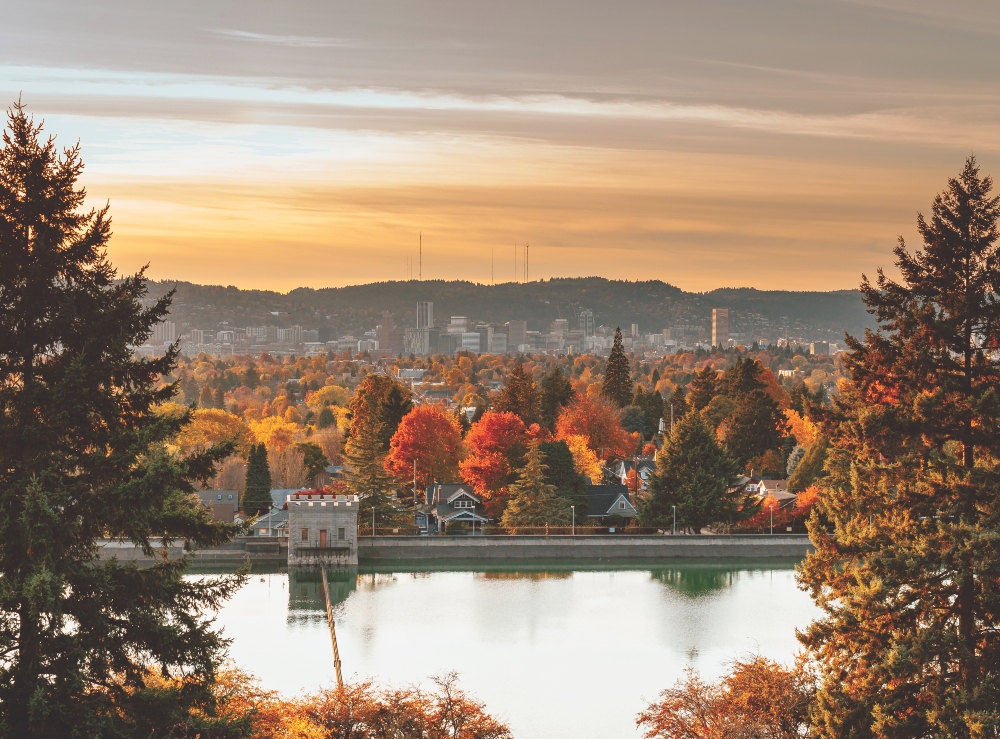 Autumn in Portland, Oregon, provides a scenic event backdrop.