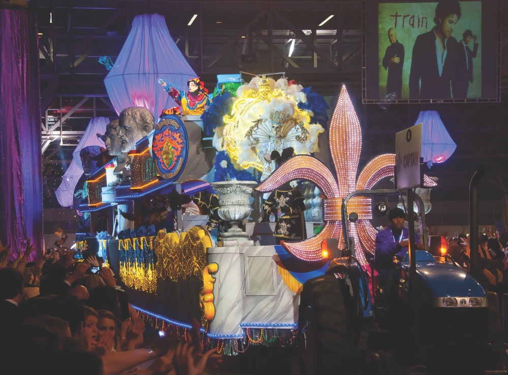 Colorful float display at the New Orleans Ernest N. Morial Convention Center