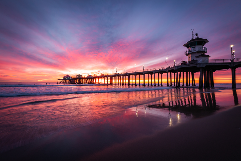 Huntington Beach sunset at the pier