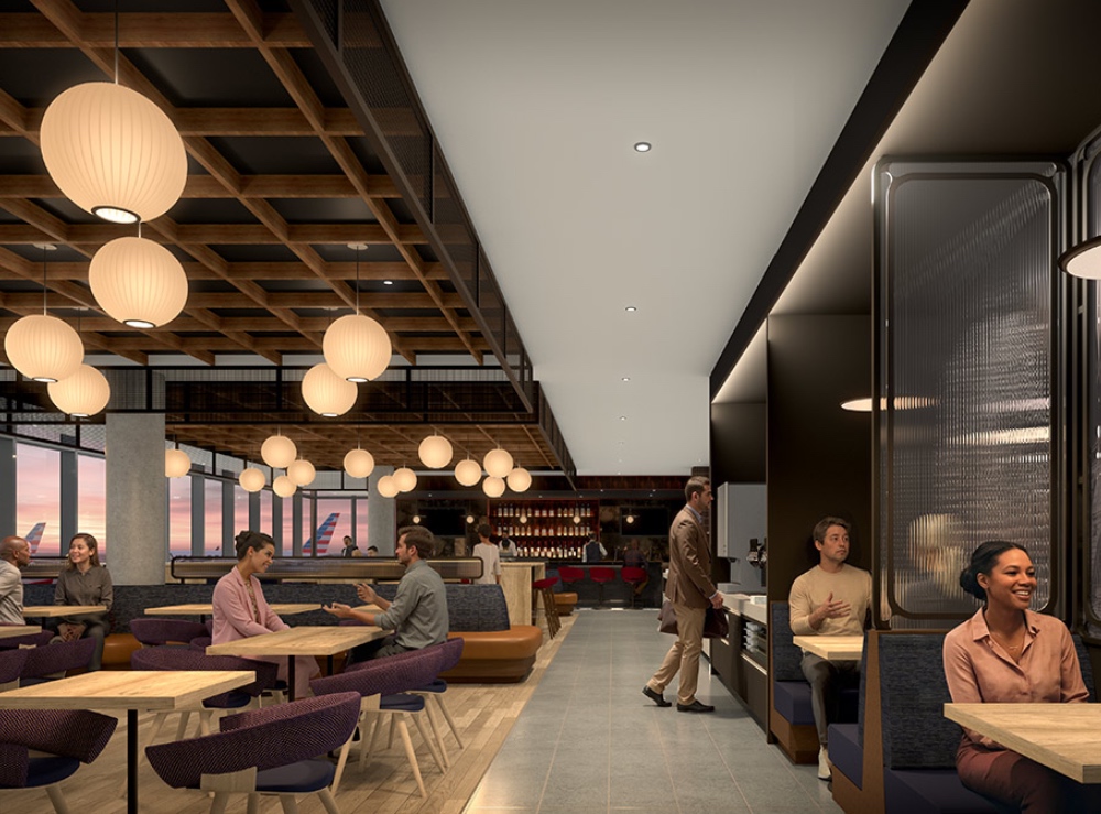 3.2.26 Rendering of the larger American Airlines Admirals Lounge at O’Hare International Airport