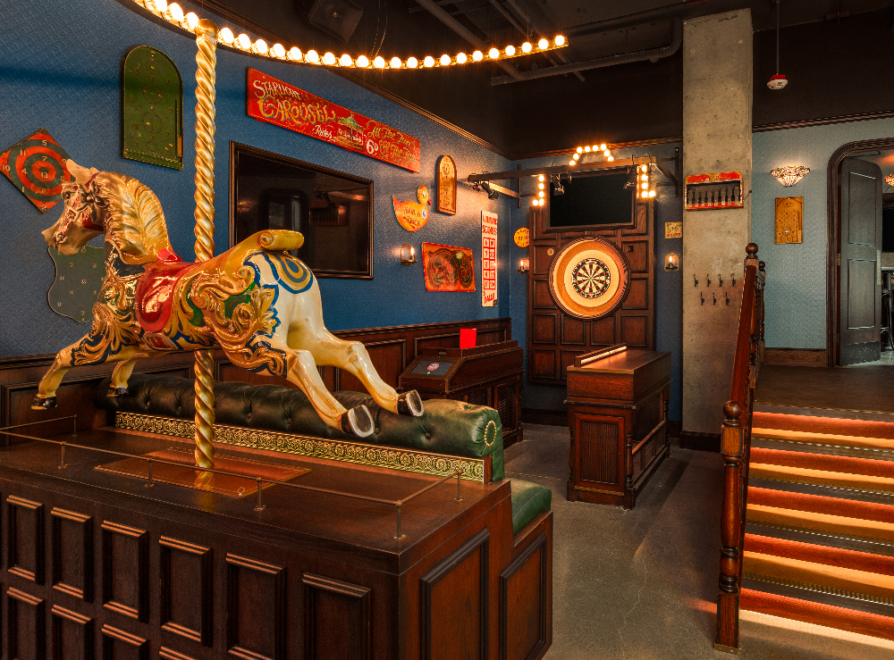 A Social Darts gameplay lane at Flight Club Seattle. March 27 ,2026