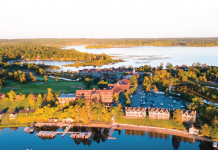 Elevate Your Meeting at an Award-Winning Lakeside Destination Madden’s on Gull Lake aerial photo