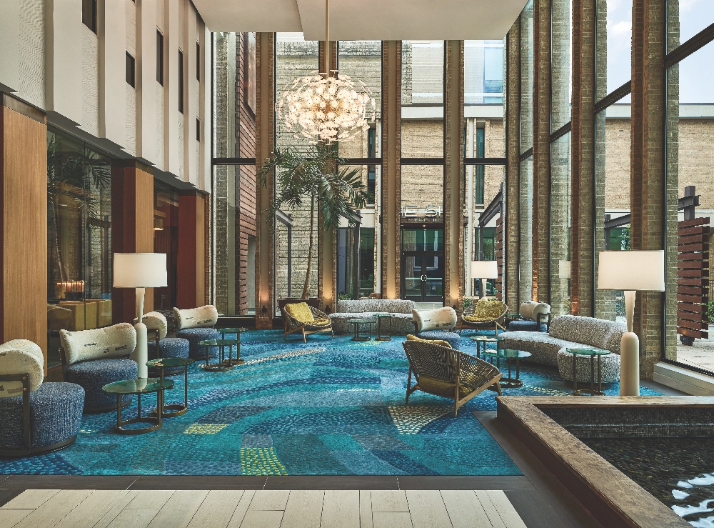 Lobby lounge at The Highland Dallas,<br /> Curio Collection by Hilton