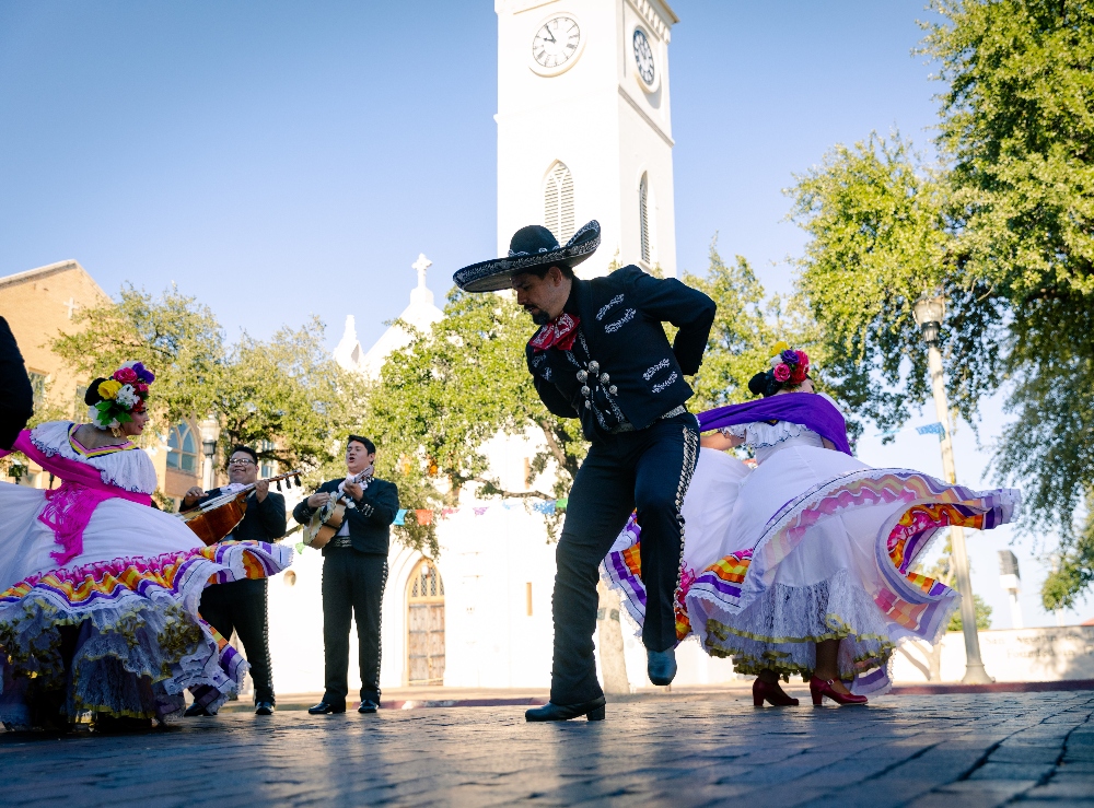 Traditional Mexican dance and music performances in Laredo’s San Agustín de Laredo Historic District