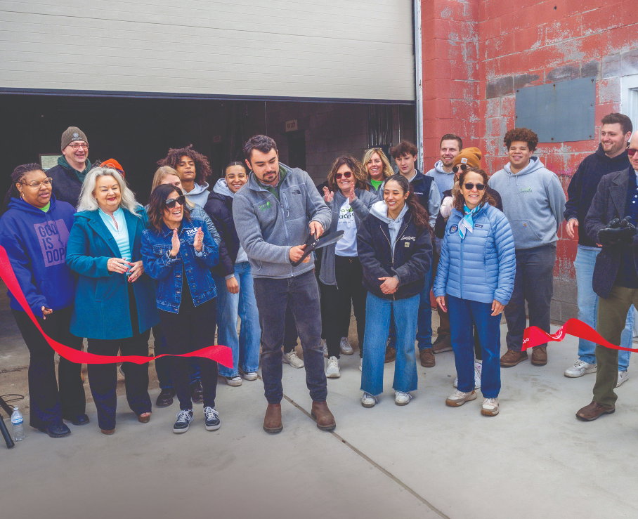 Ribbon cutting at the groundbreaking for the Saturday Grand River Farmers Market, Jackson, Michigan