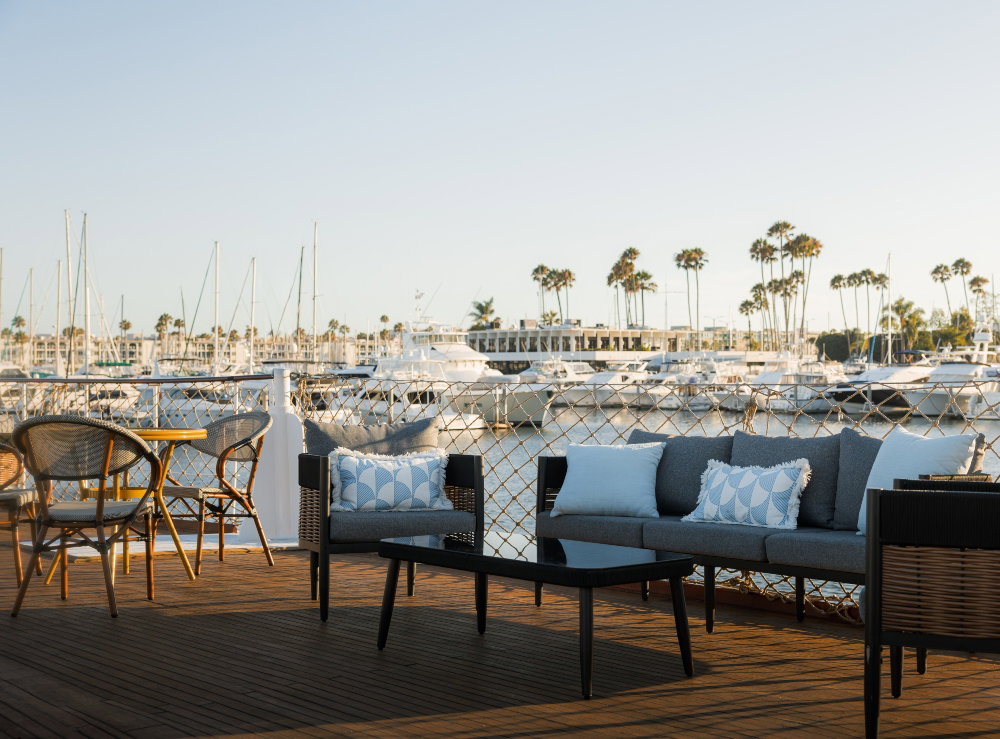 The ship's Sunset Deck, a rentable space for up to 50 attendees 