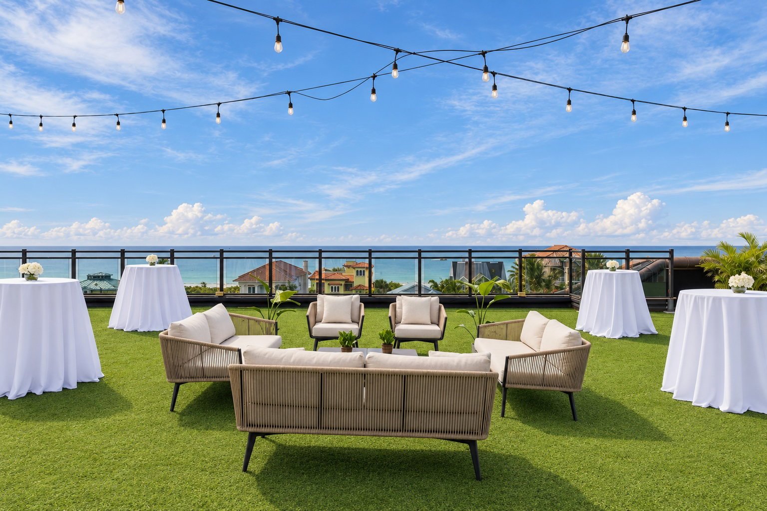 The Rooftop Gulfside event space at The Hotel Zamora
