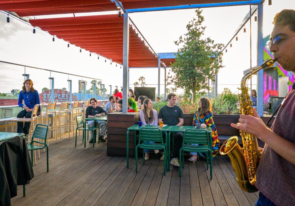 Live jazz on Tomat's refreshed rooftop in Los Angeles